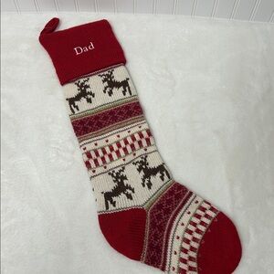 Pottery Barn Kids Reindeer Natural Fair Isle Christmas Stocking dad Monogram